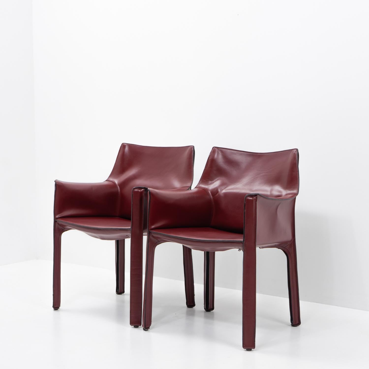 Sedie Cab 413 di design italiano di Mario Bellini per Cassina, anni '90 in vendita 7