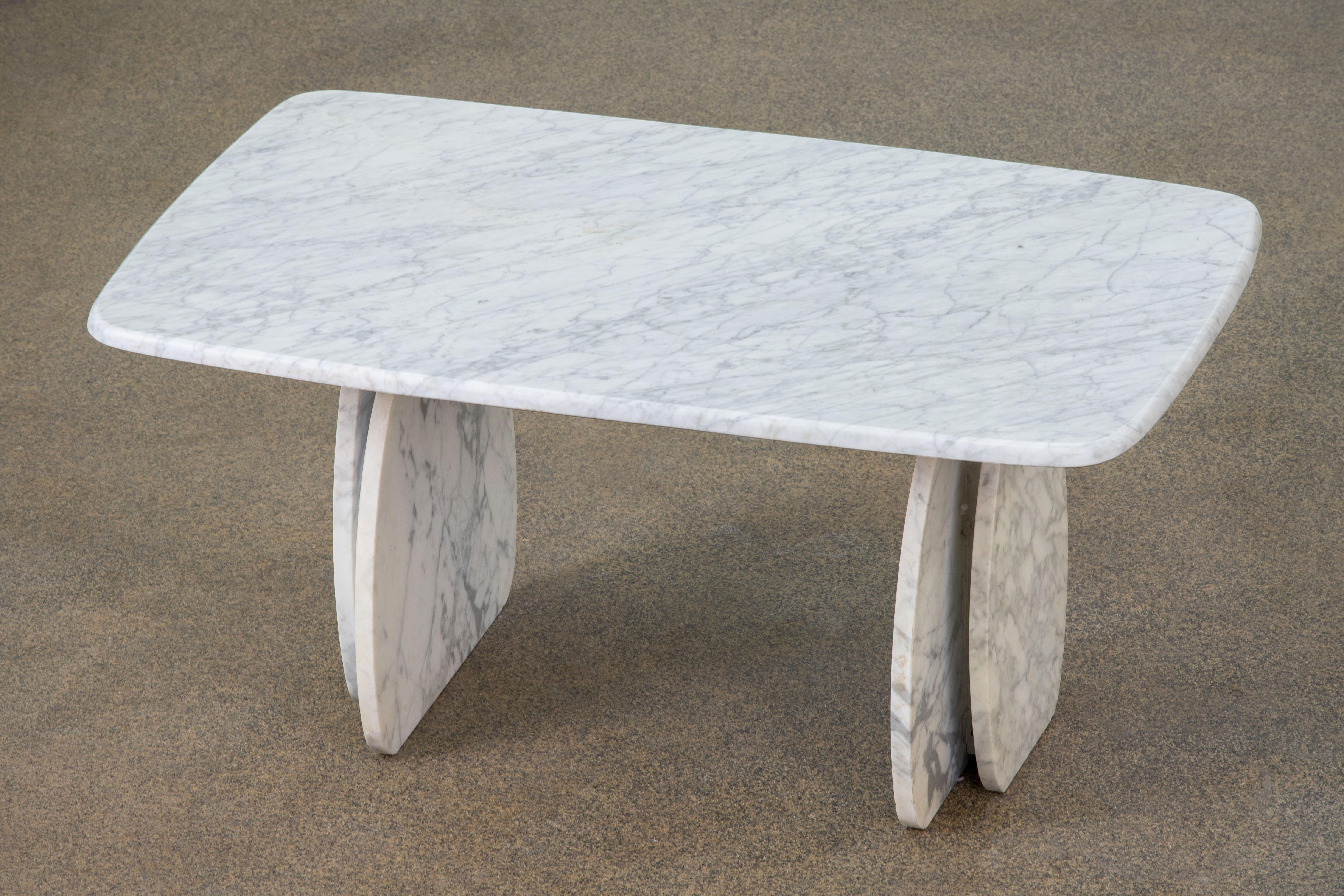 Italian design Carrara Marble Coffee Table 1970 3