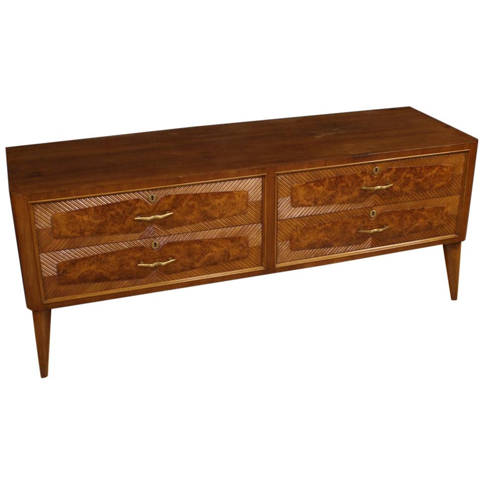 Italian Design Chest of Drawers in Walnut, Briar, Beech and Fruit Woods For Sale