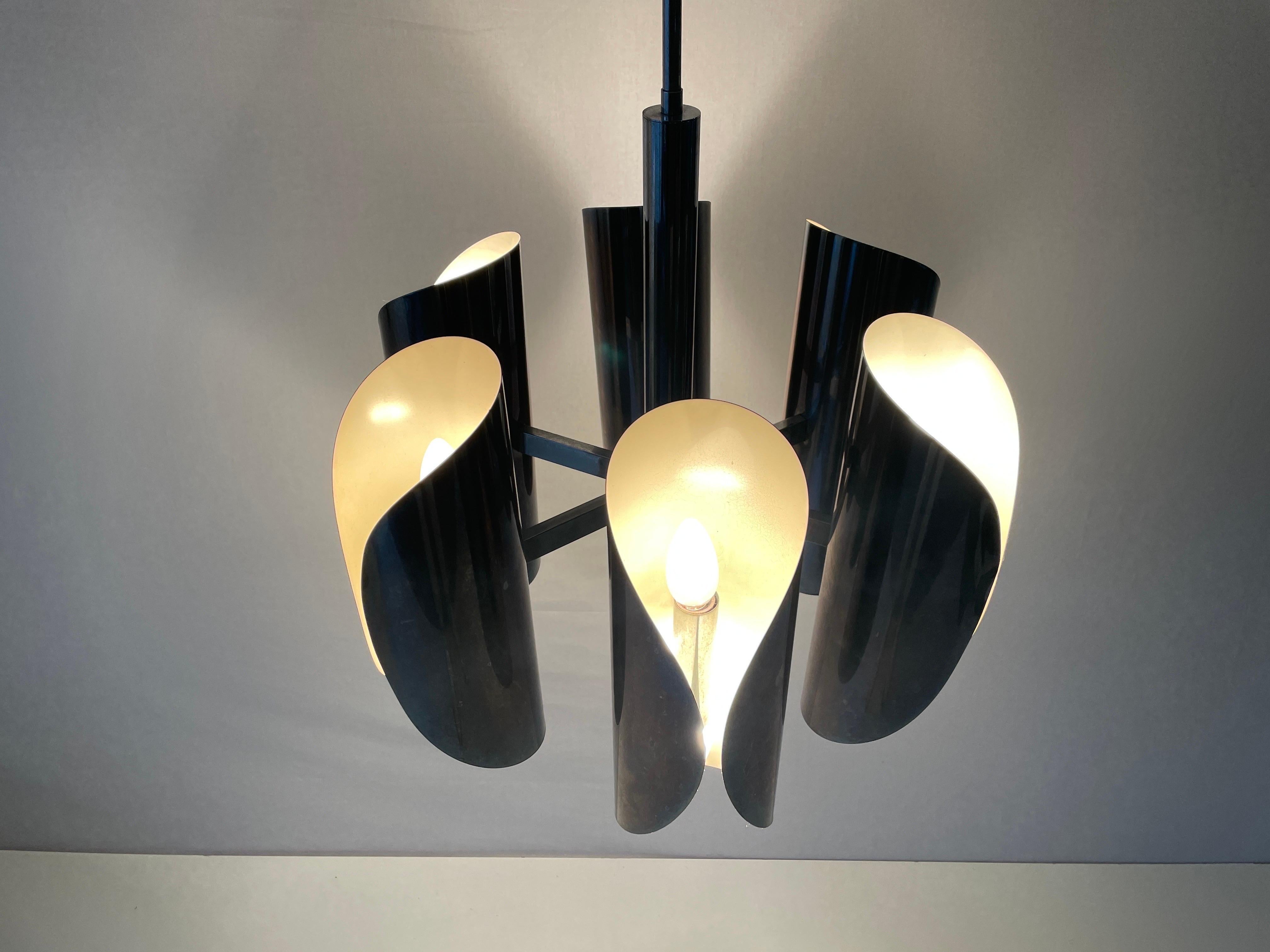 Italian Design Chrome 6-head Ceiling Lamp by Reggiani, 1960s, Italy 9