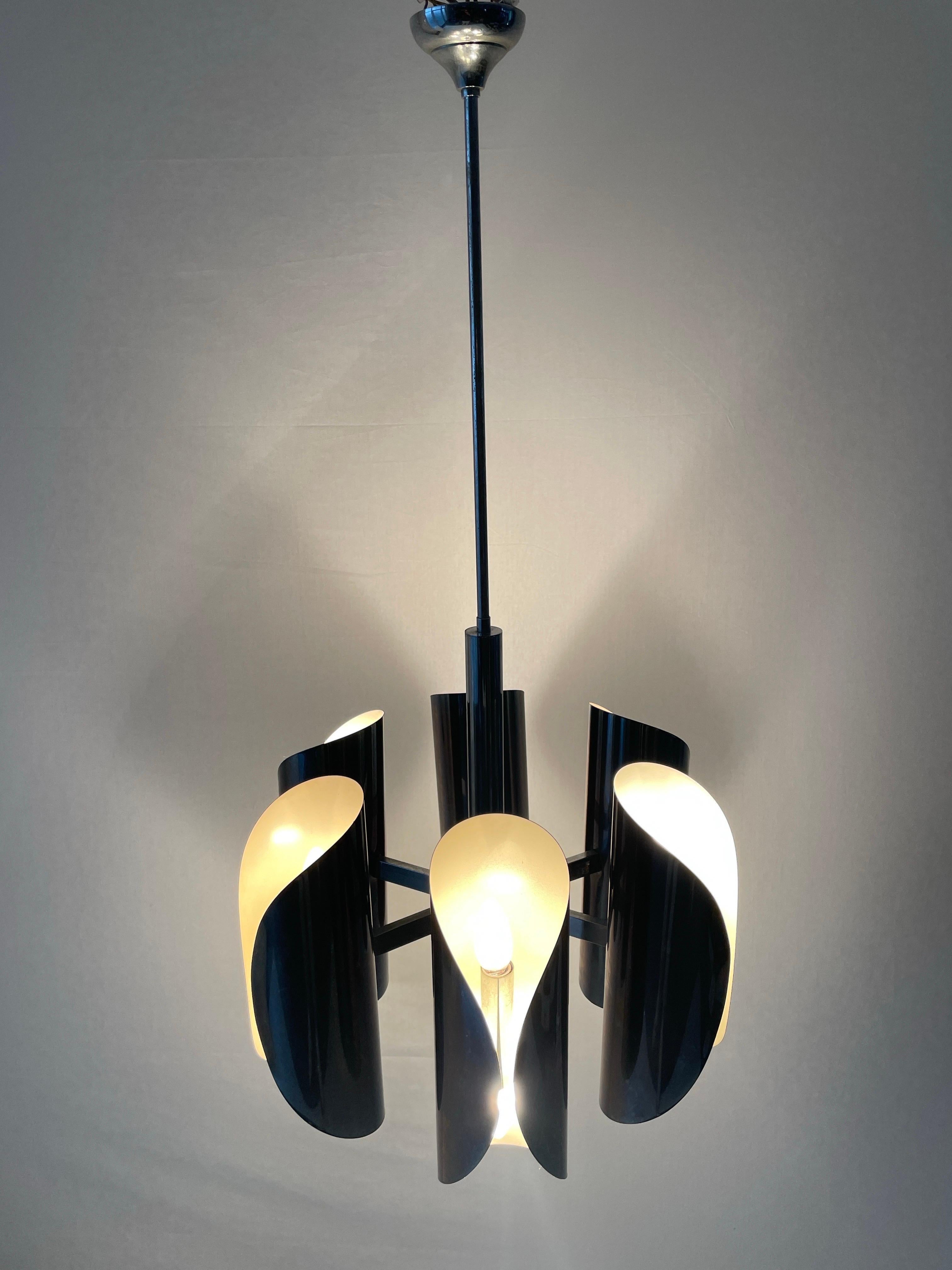 Italian Design Chrome 6-head Ceiling Lamp by Reggiani, 1960s, Italy 10