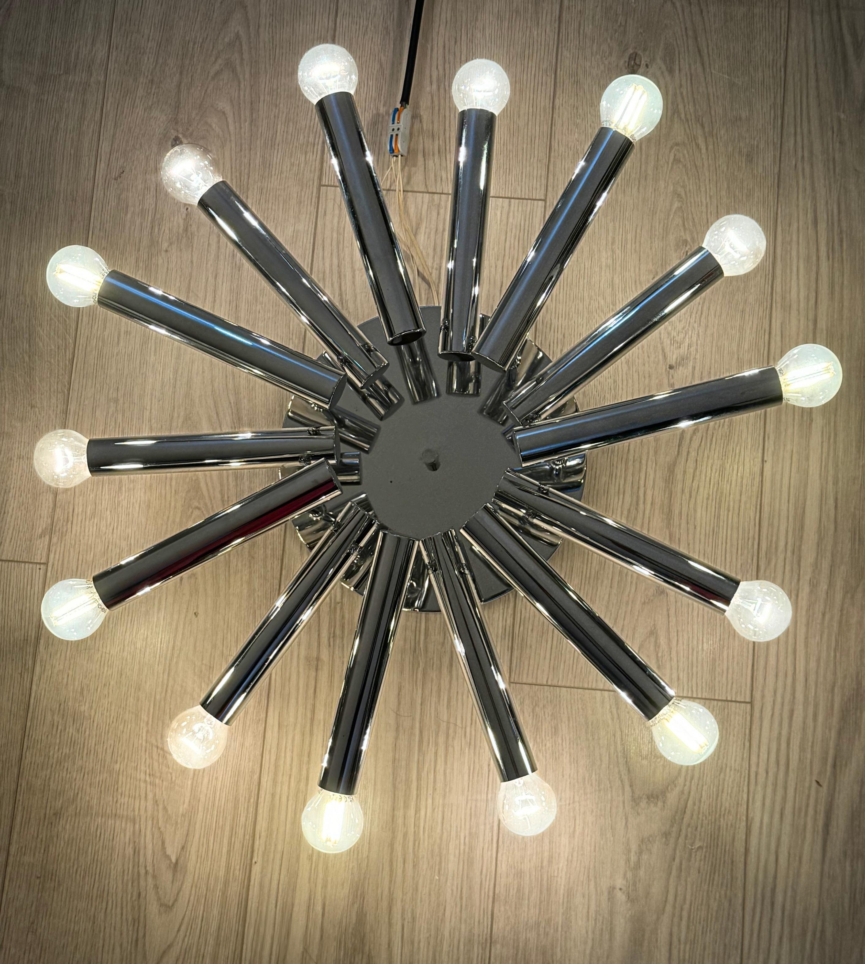 Italian Design Chrome Sputnik Plafond Lamp by Gaetano Sciolari 3