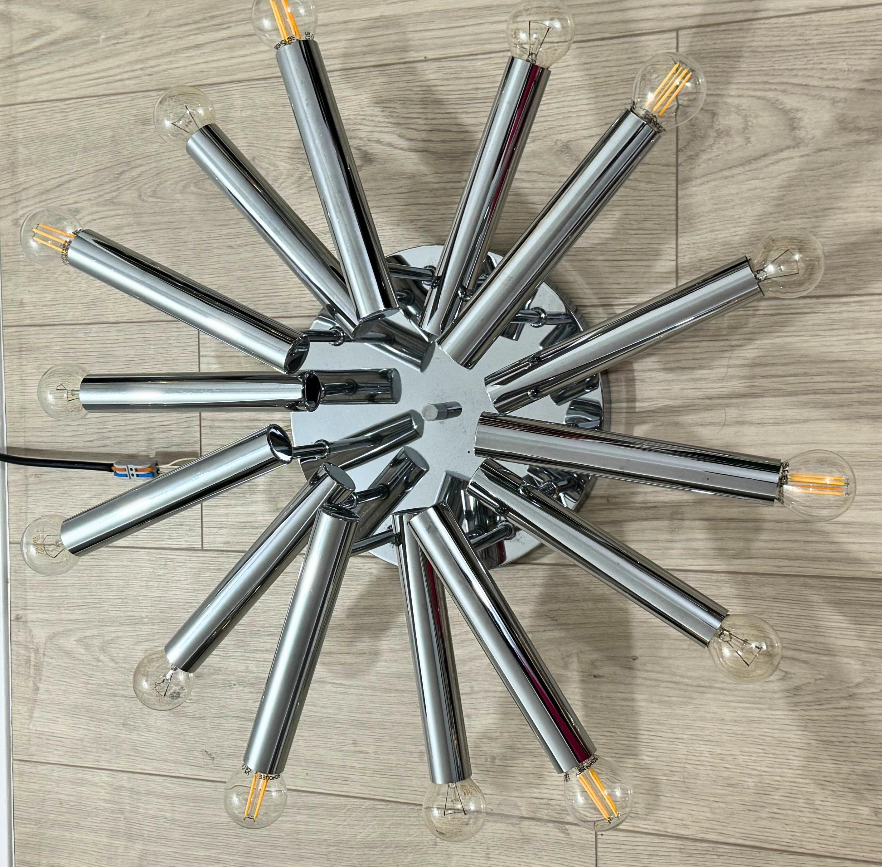 Italian Design Chrome Sputnik Plafond Lamp by Gaetano Sciolari 5