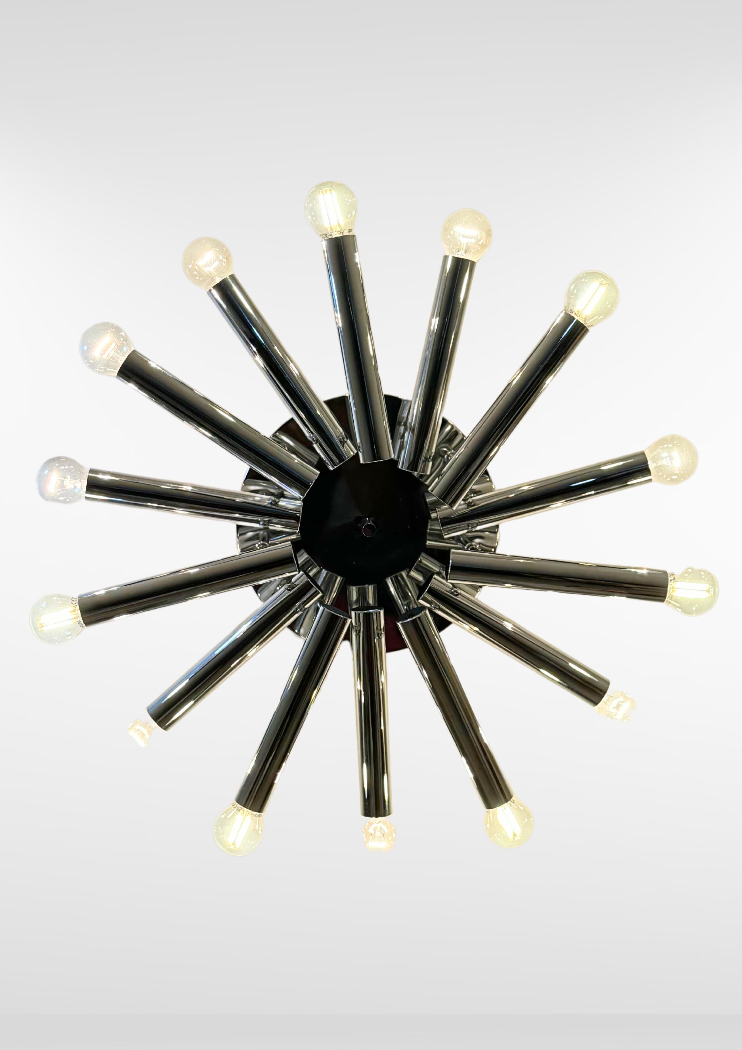 20th Century Italian Design Chrome Sputnik Plafond Lamp by Gaetano Sciolari