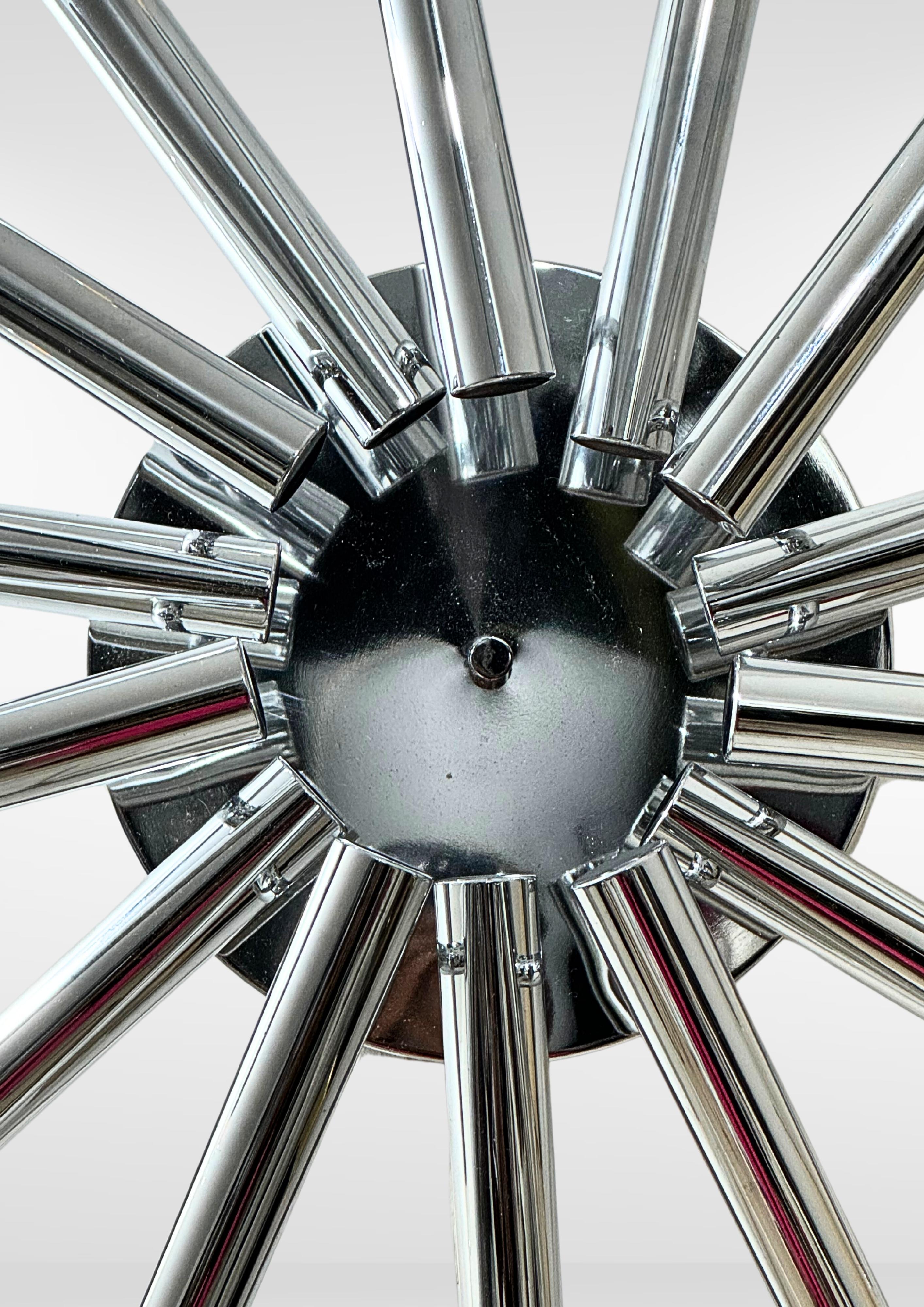 Steel Italian Design Chrome Sputnik Plafond Lamp by Gaetano Sciolari