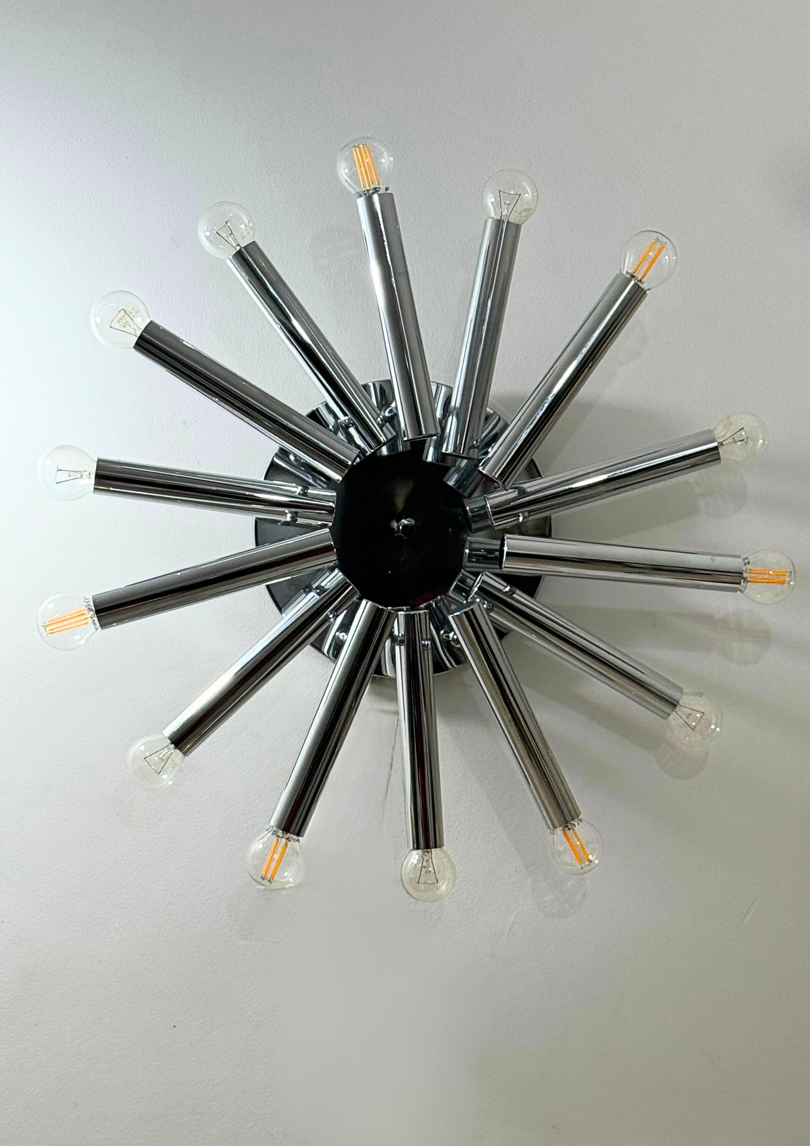 Italian Design Chrome Sputnik Plafond Lamp by Gaetano Sciolari 2