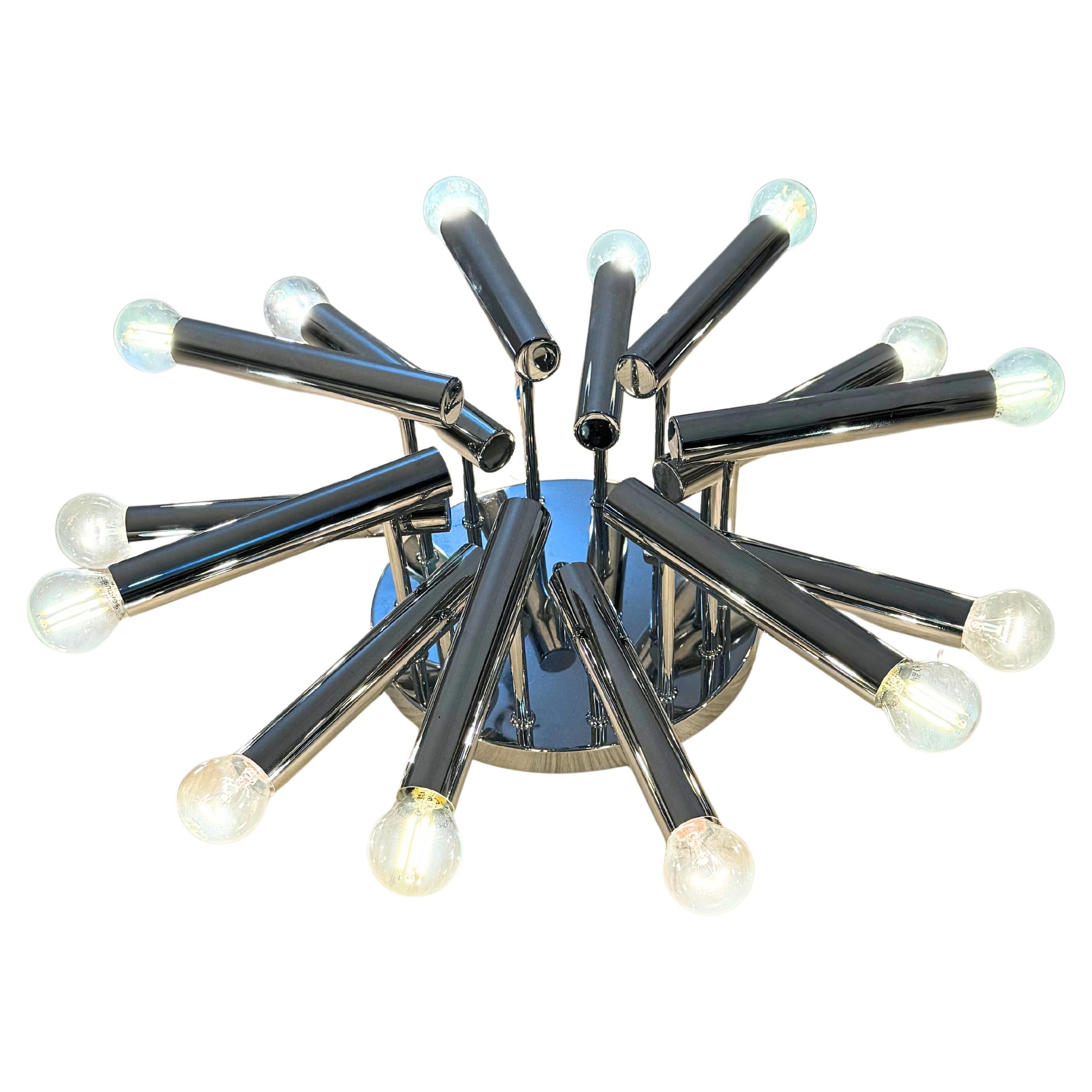 Italian Design Chrome Sputnik Plafond Lamp by Gaetano Sciolari