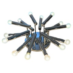 Italian Design Chrome Sputnik Plafond Lamp by Gaetano Sciolari