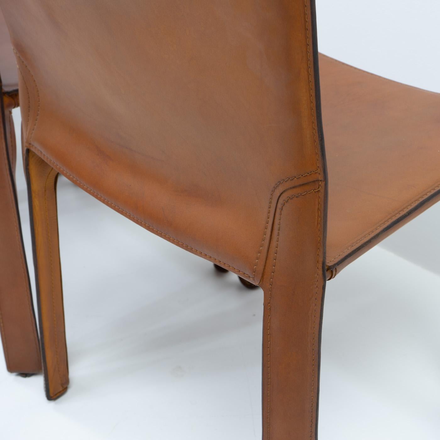 Sedie Cab 412 Classic di Mario Bellini per Cassina, set di sei sedie di design italiano In condizioni buone a Renens, CH
