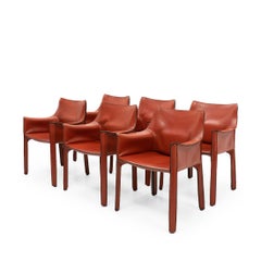 Poltrone classiche Cab 413 di Mario Bellini per Cassina, Set di 6