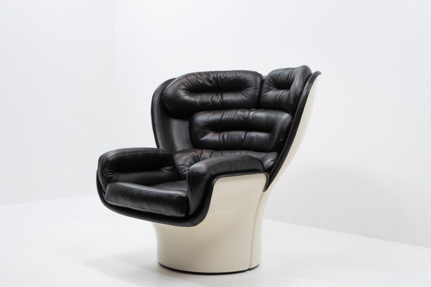 Fin du 20e siècle Design italien Classic Elda Lounge Chair by Joe Colombo, 1970 Italie en vente