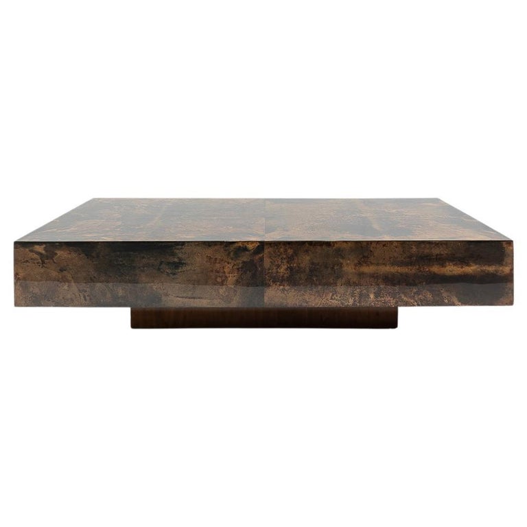 Aldo Tura goatskin coffee table, 1980s, offered by ESPACEMODERNE