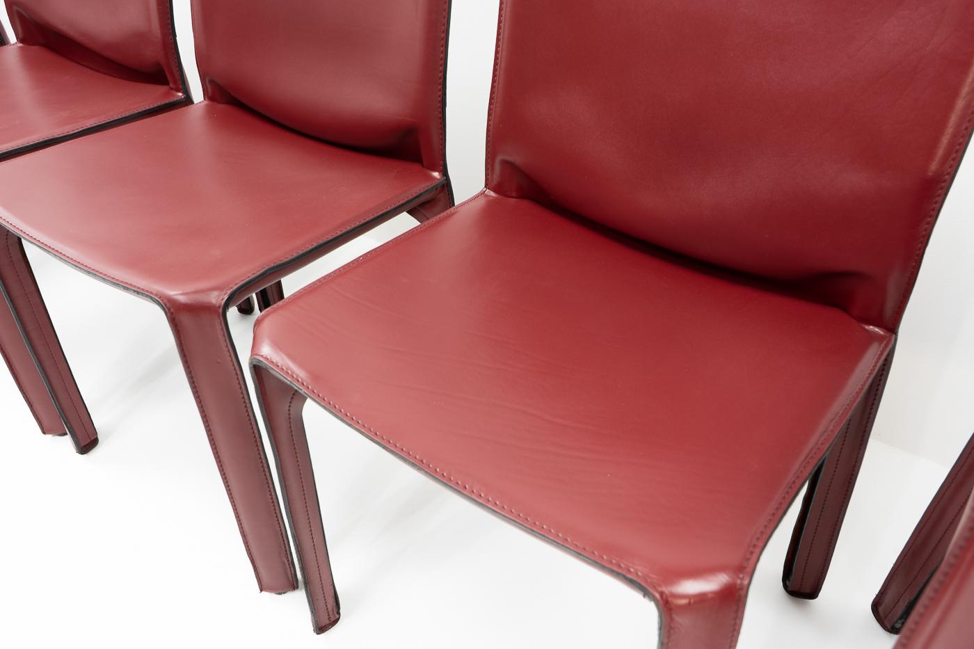 Italian Design Classics, Cab Chairs by Mario Bellini for Cassina, Set of 6 For Sale 10