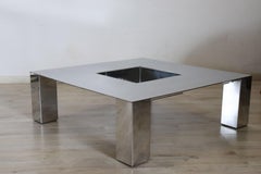 Tavolino di design italiano in acciaio di Giovanni Offredi per Saporiti anni '70