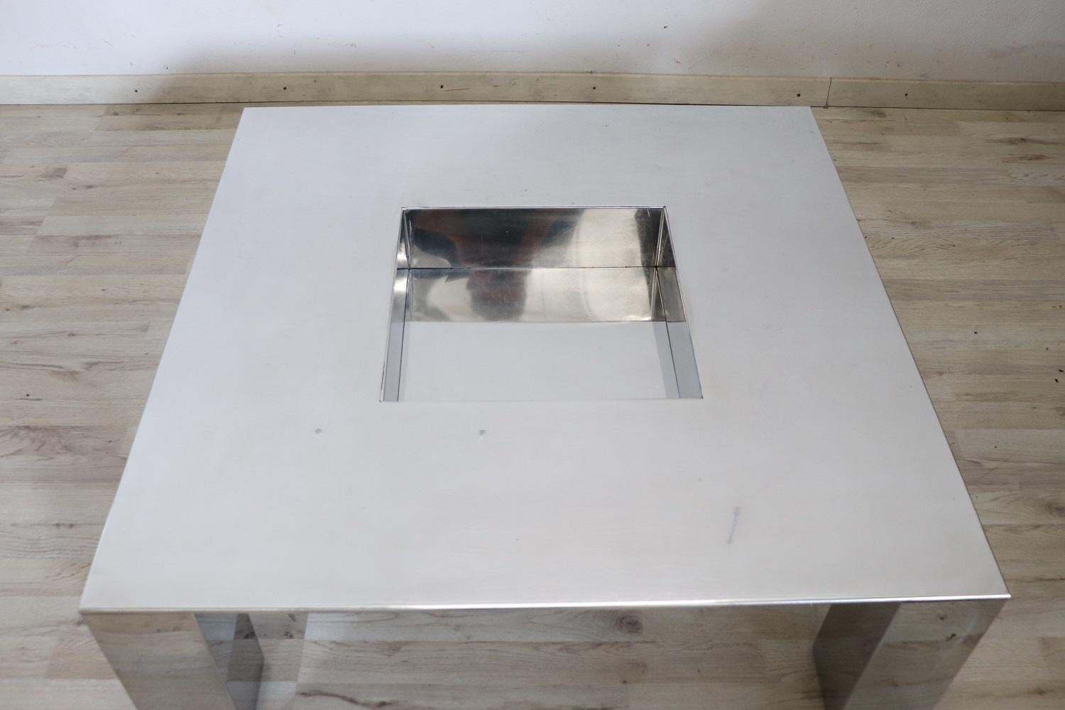 Italian Design Coffee Table in Steel by Giovanni Offredi for Saporiti 1970s 3