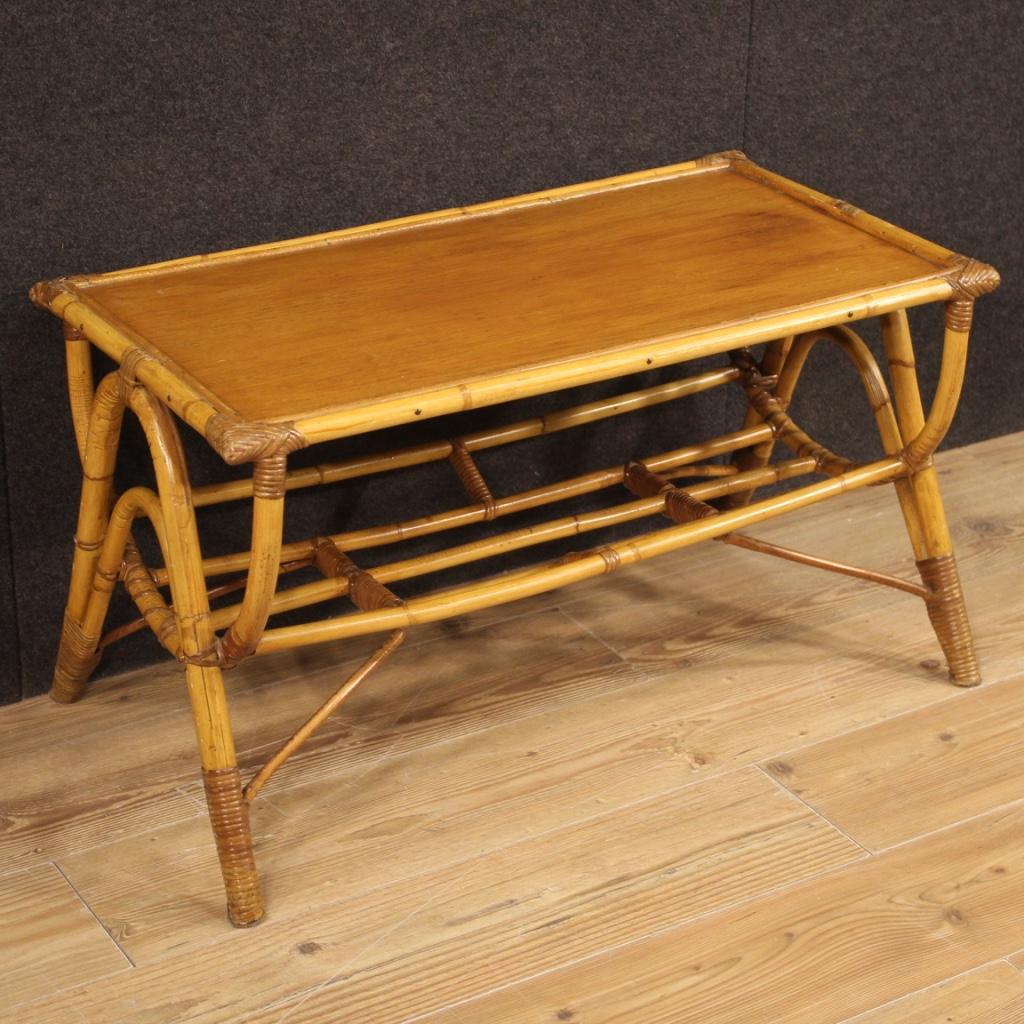 Italian Design Coffee Table in Bamboo, 20th Century For Sale 5