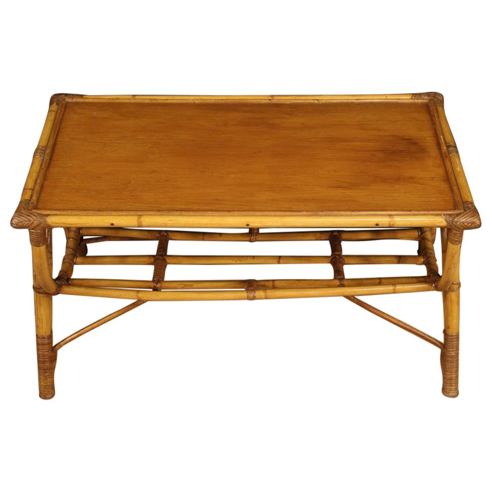 Italian Design Coffee Table in Bamboo, 20th Century For Sale