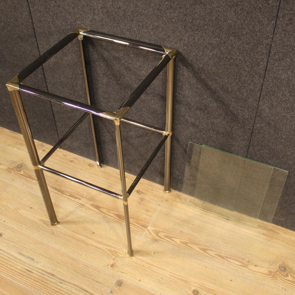 Italian Design Coffee Table in Metal and Glass, 20th Century For Sale 6