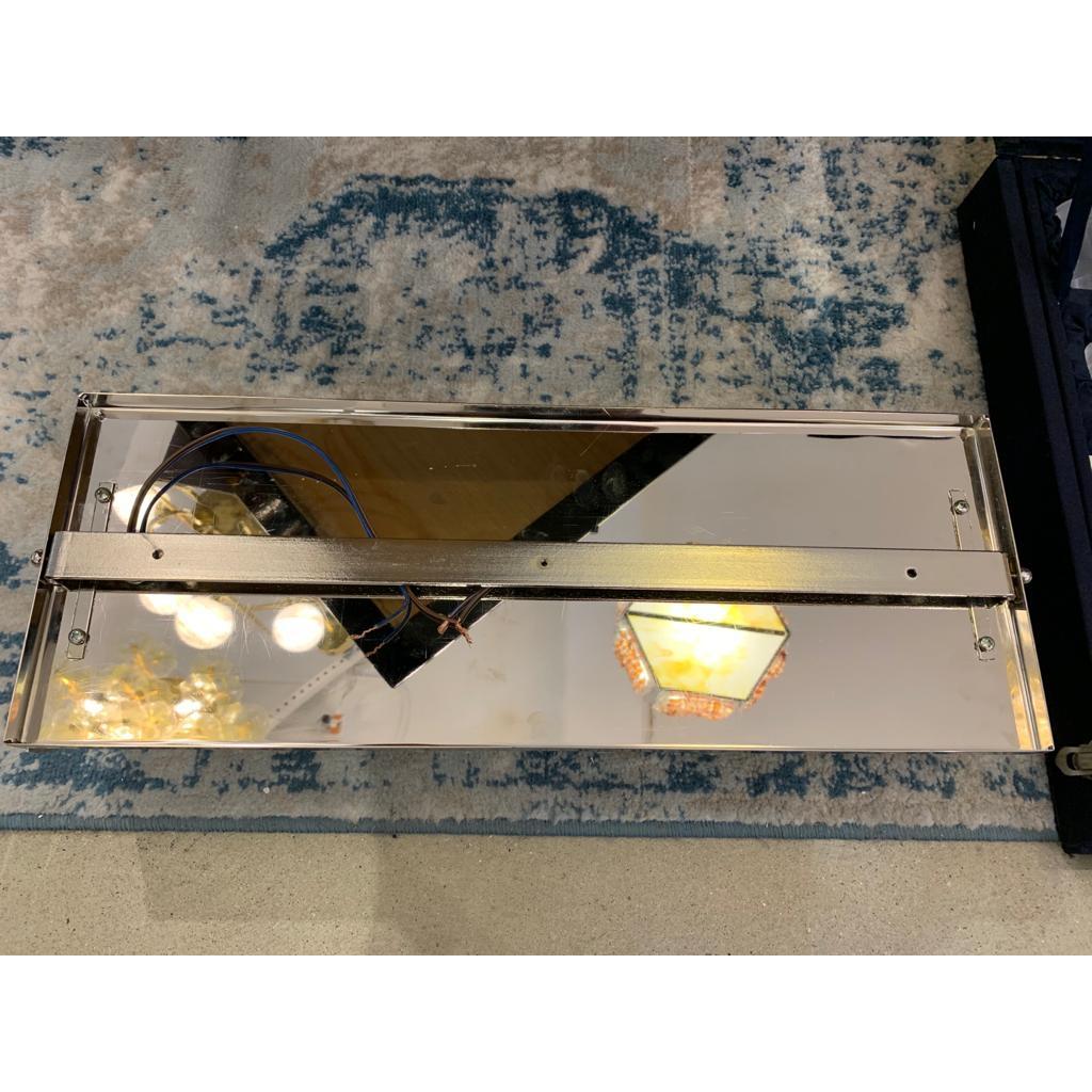 Italian Design Crystal Murano Glass Half Moon Nickel Finish Flushmount (21. Jahrhundert und zeitgenössisch) im Angebot