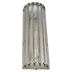 Italian Design Crystal Murano Glass Half Moon Nickel Finish Flushmount