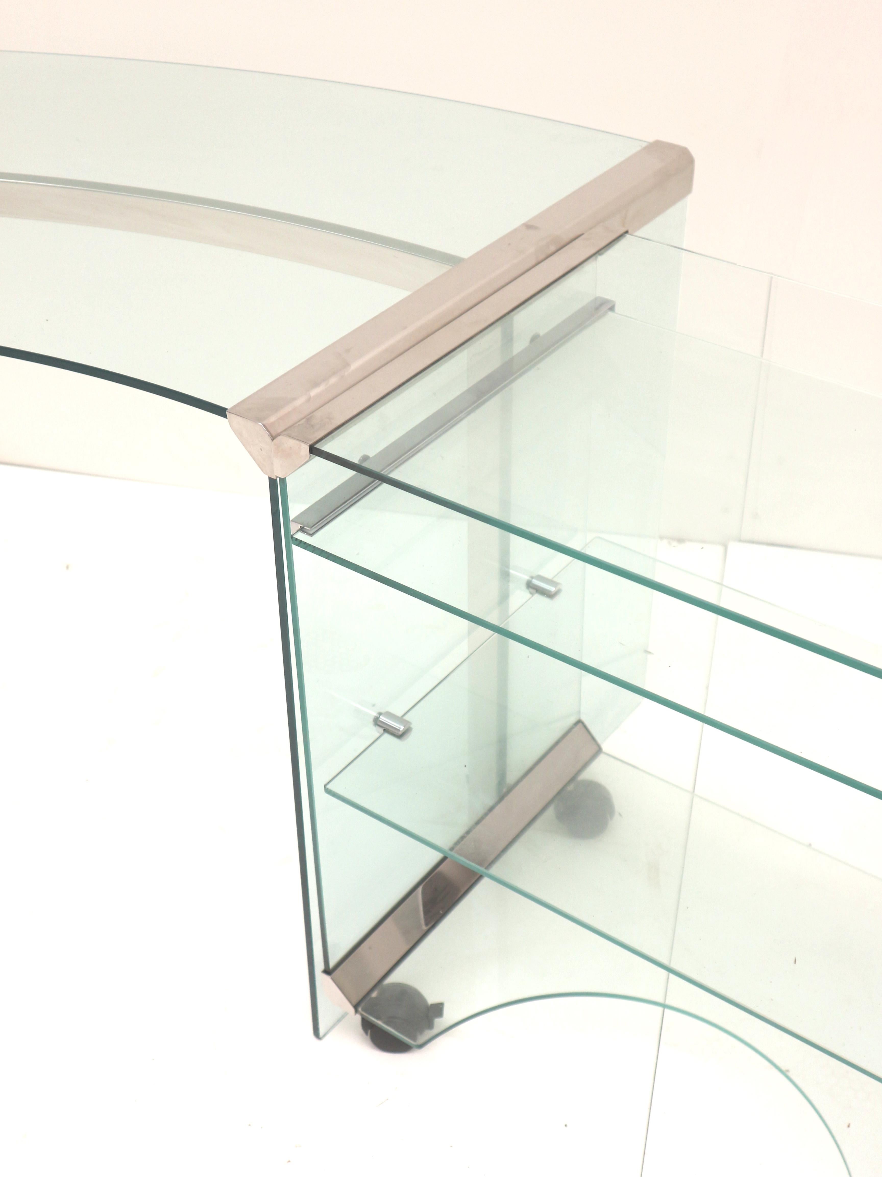 Verre Bureau de designer italien Pierangelo Gallotti pour Gallotti & Radice en vente