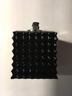 Italy Mid-Century Modern Style Black Crystal Faceted Table Lighter