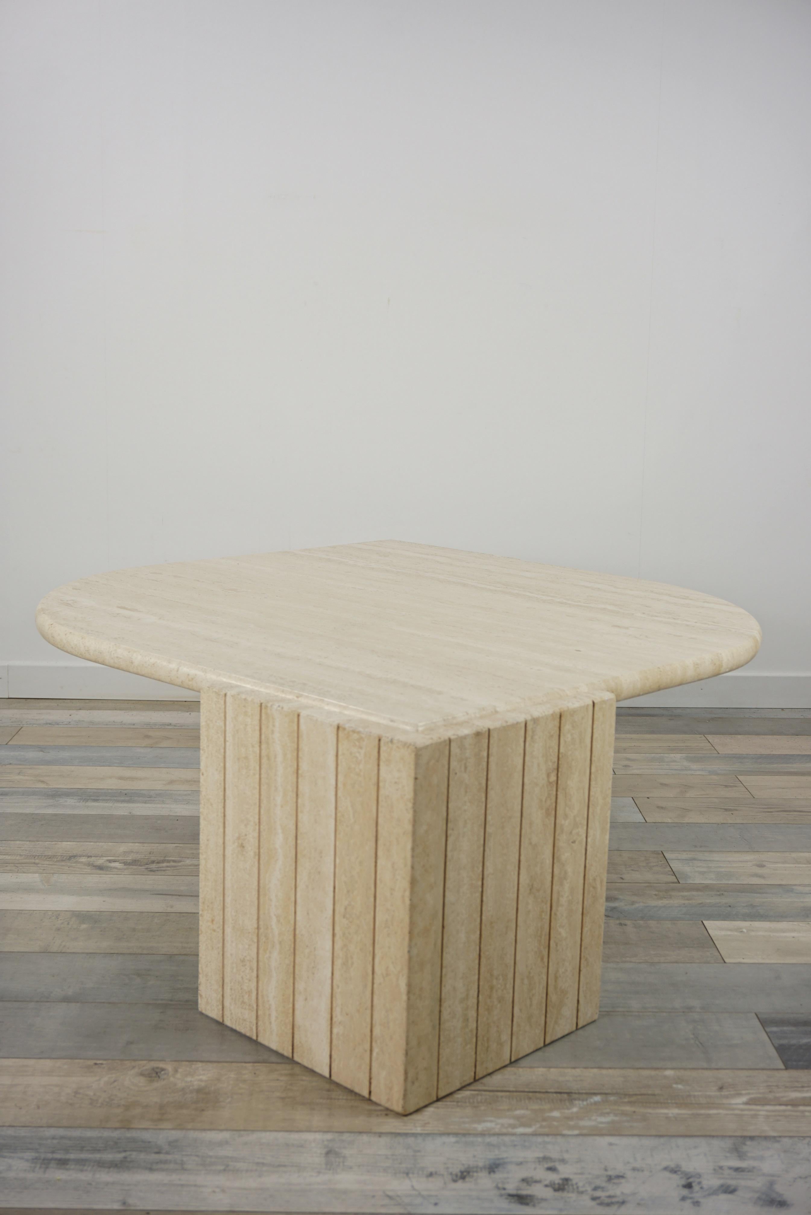 Italian Design from the 1970s Travertine Coffee Table 6