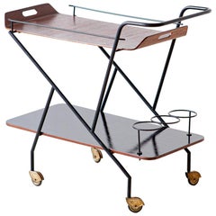 Italian Design Fully Restored Modern Bar Cart, 1950s