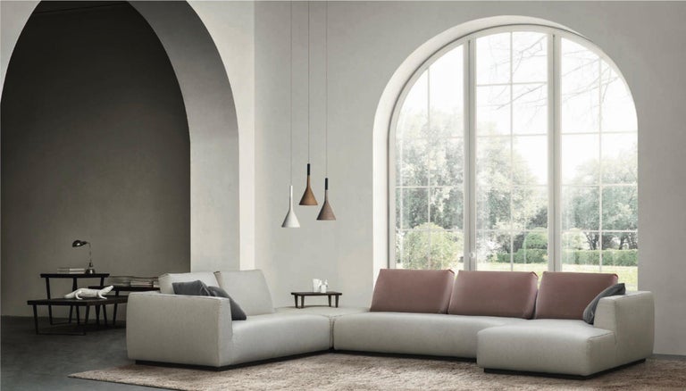Italian Design Furniture Sectional Sofa Made In Italy Fabric New