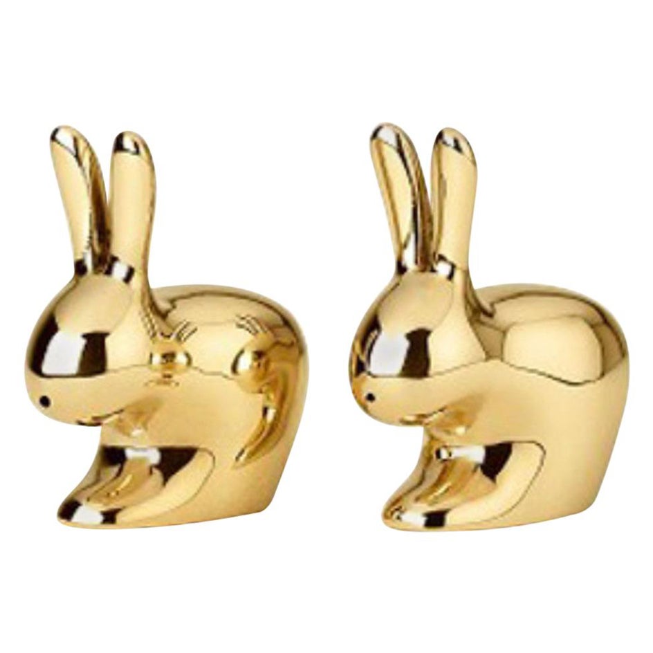 Sel et poivre en forme de lapin en laiton Ghidini 1961 Design italien en vente