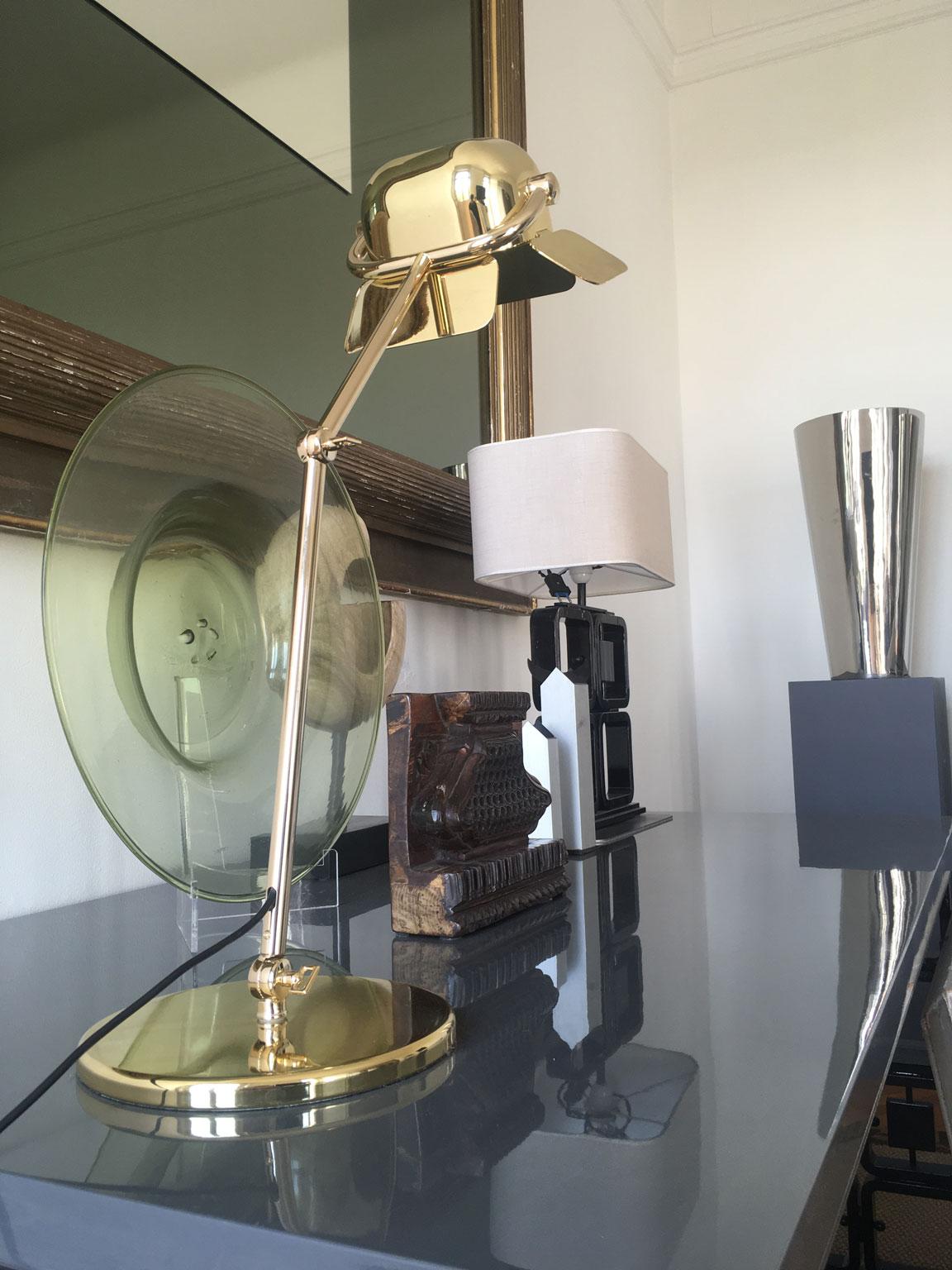 Italian Design Ghidini 1961 Flamingo Brass Table Lamp For Sale 13