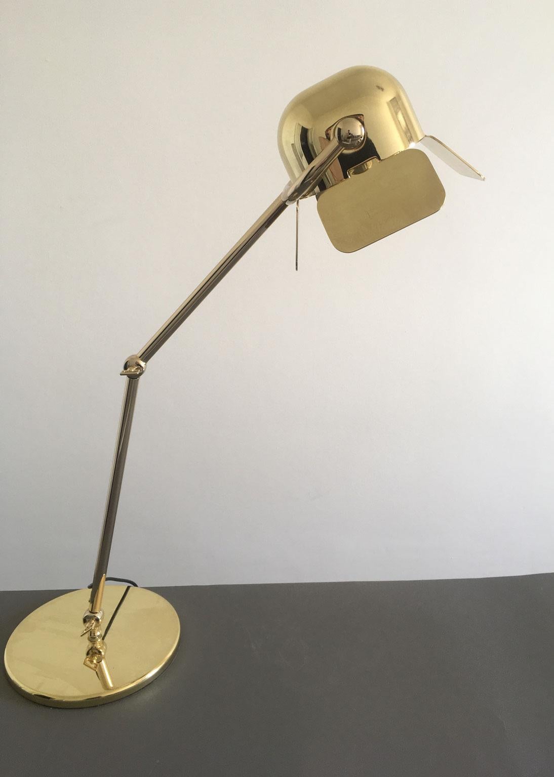 Italian Design Ghidini 1961 Flamingo Brass Table Lamp In New Condition For Sale In Brescia, IT