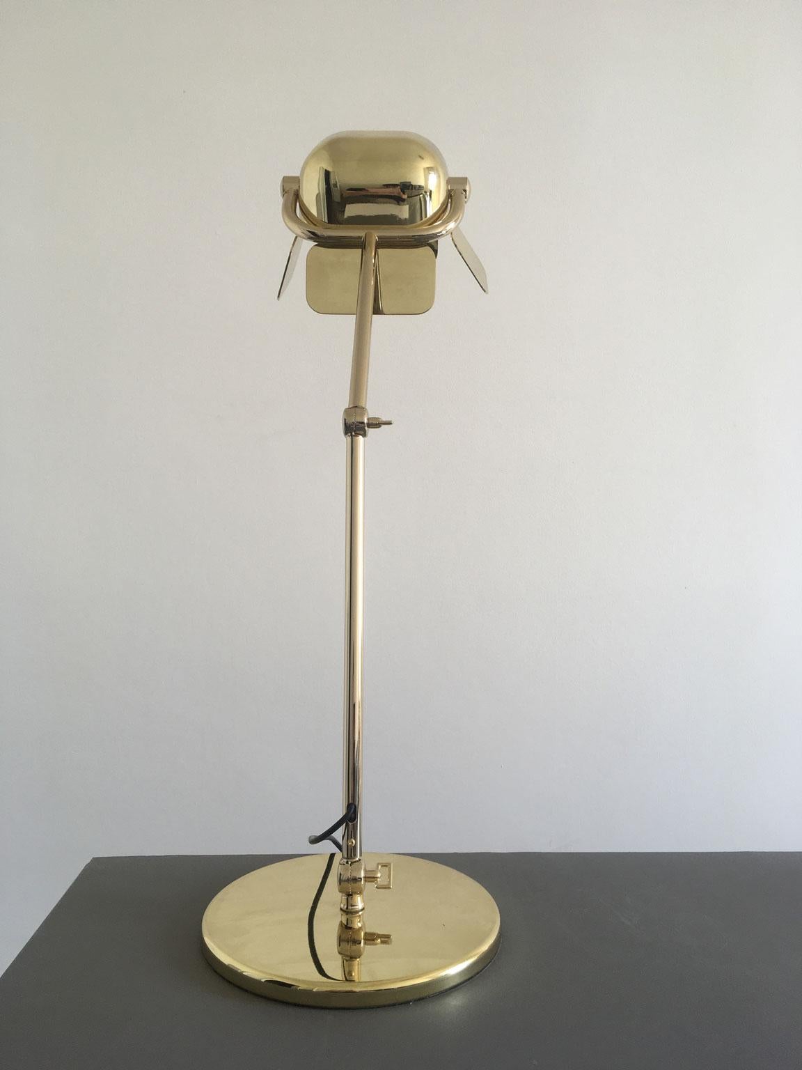 Contemporary Italian Design Ghidini 1961 Flamingo Brass Table Lamp For Sale