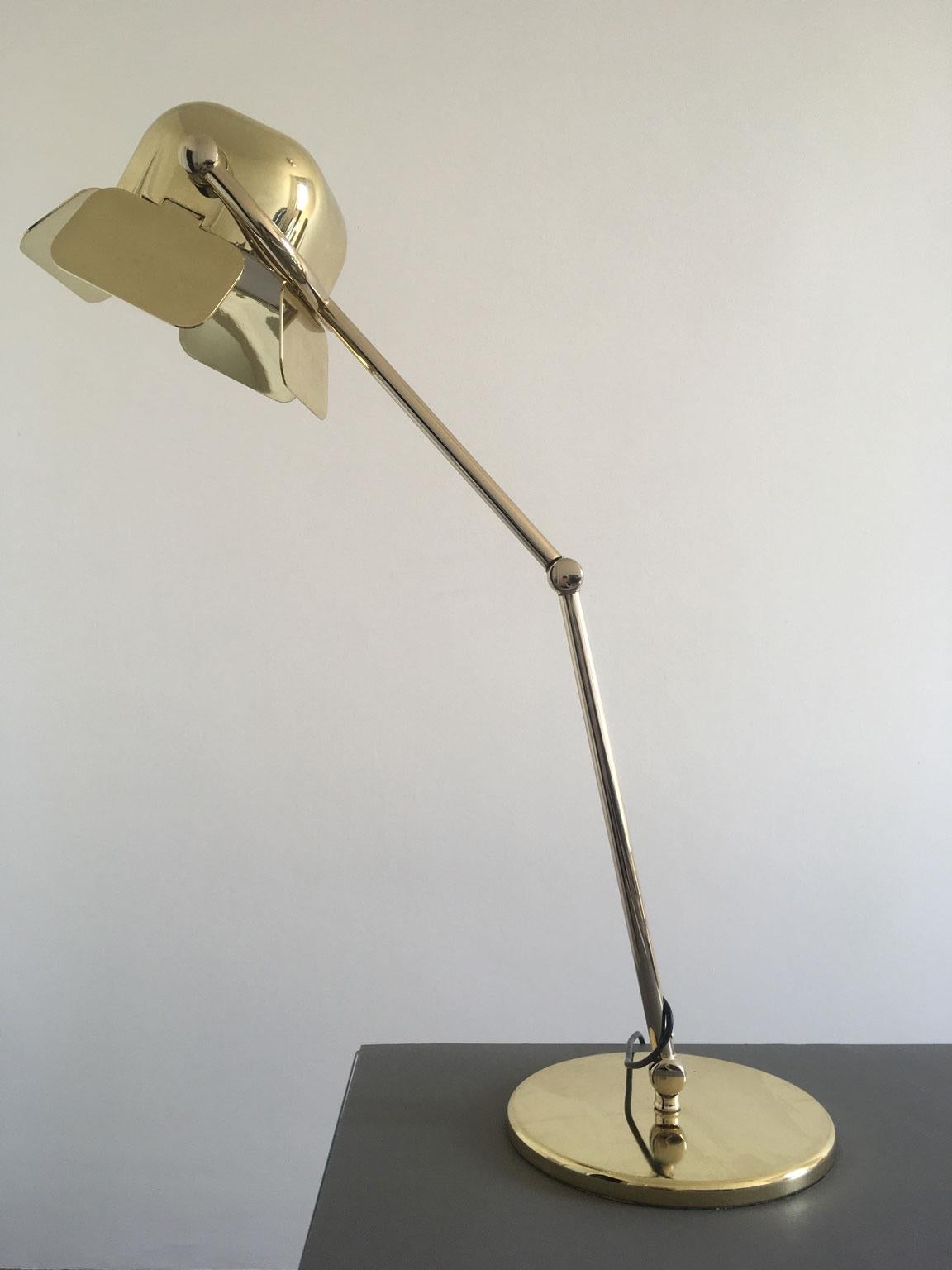 Lampe de bureau Flamingo en laiton de conception italienne Ghidini 1961 en vente 2