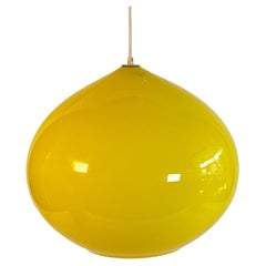 Italian Design Gino Vistosi Large Yellow Glass Pendant