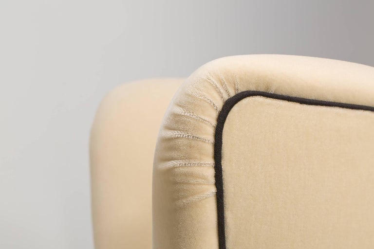 Italian Design Gio Ponti Style MidCentury Wingback Armchair with Stool