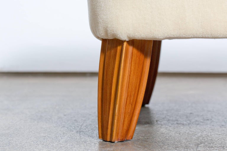 Italian Design Gio Ponti Style MidCentury Wingback Armchair with Stool