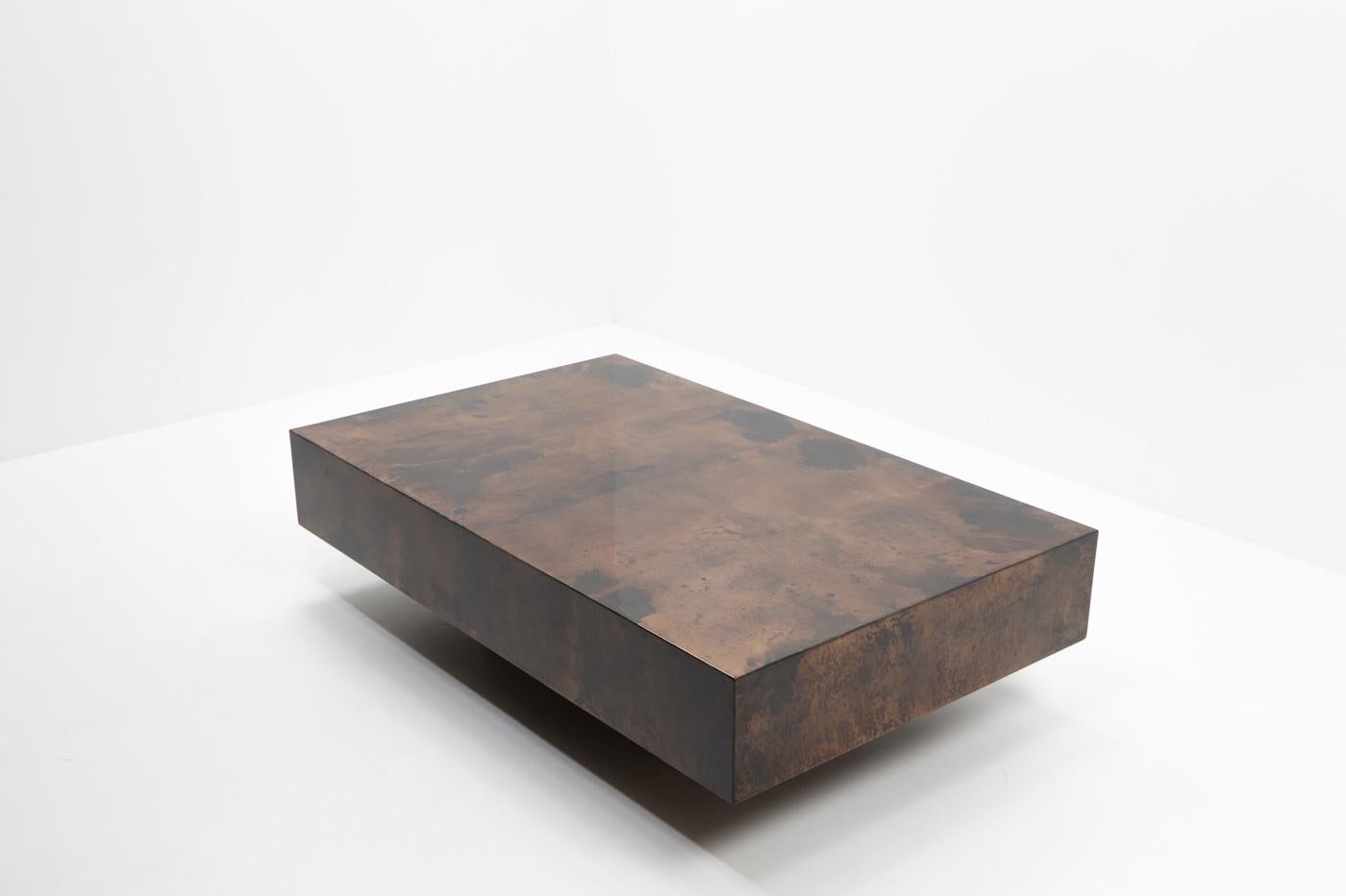 Italian Design Goat Skin Coffee Table by Aldo Tura, 1980s In Good Condition In Renens, CH