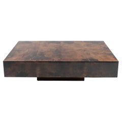 Italian Design Goat Skin Coffee Table by Aldo Tura, 1980s