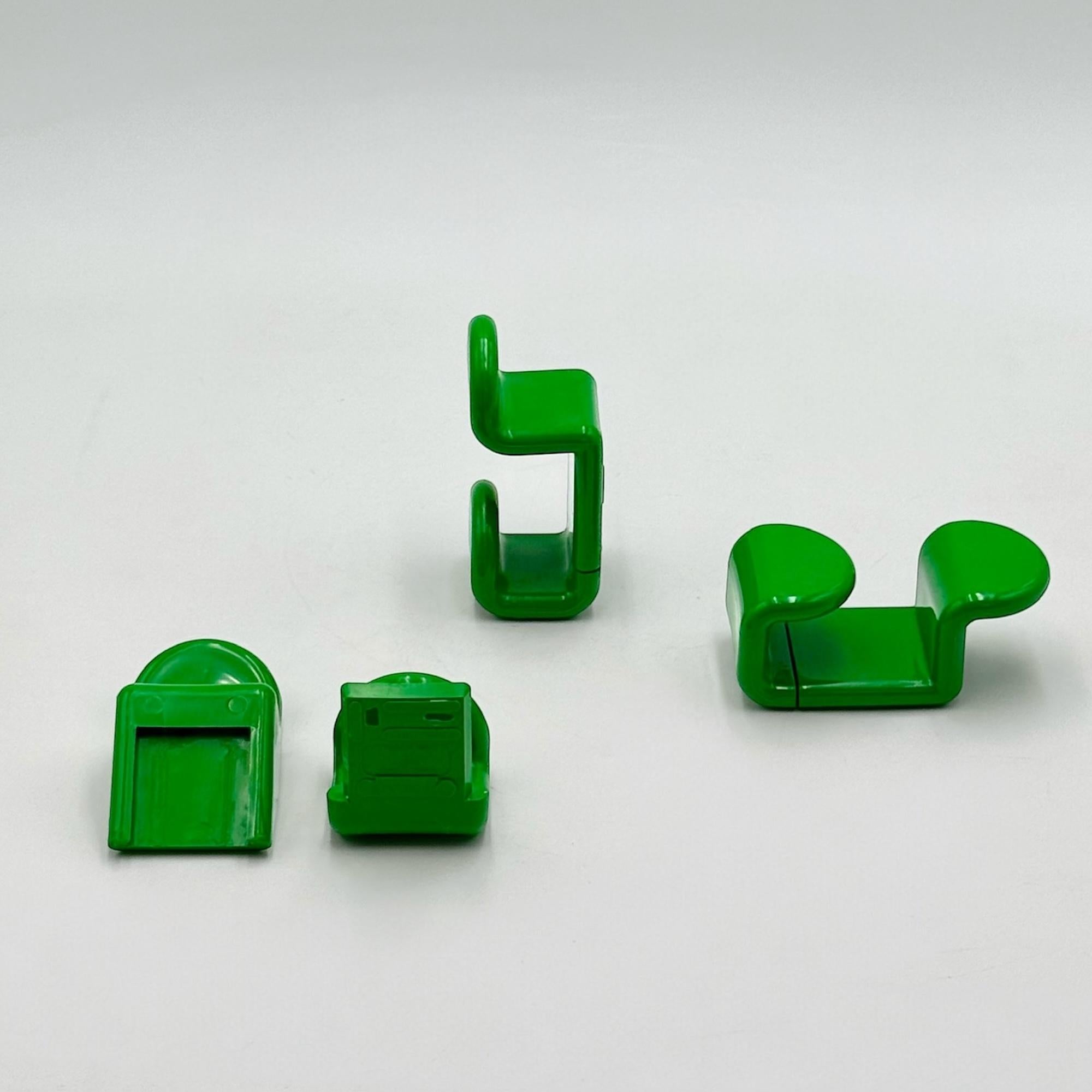 Italian Design Green Wall Hooks by Ambrogio Rossari for Gedy, Set of 3 5