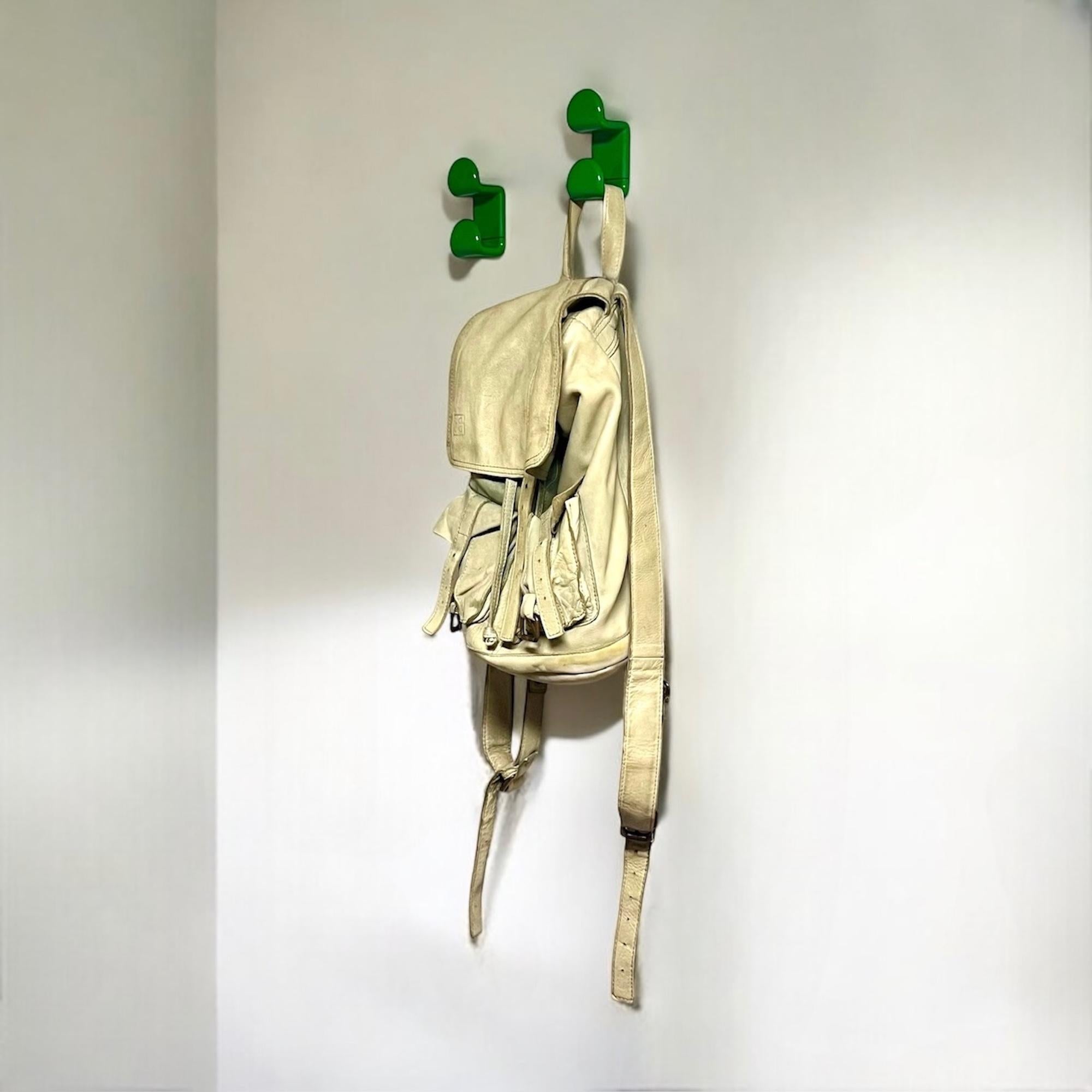 Industrial Italian Design Green Wall Hooks by Ambrogio Rossari for Gedy, Set of 3