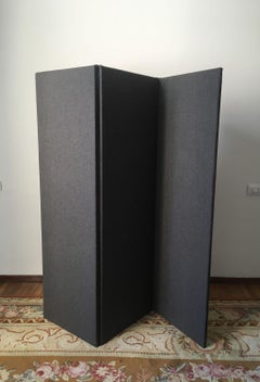 Italian Design Grey Upholstered Screen 3 Folders