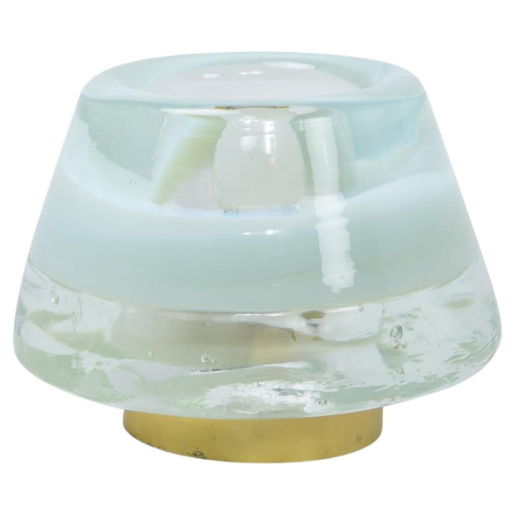 Lampada da tavolo in vetro Leucos di design italiano fatta a mano, epoca 1970