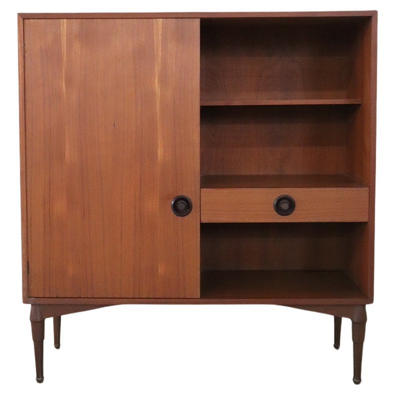 Italian Design Highboard in Teak Veneer, 1960s For Sale