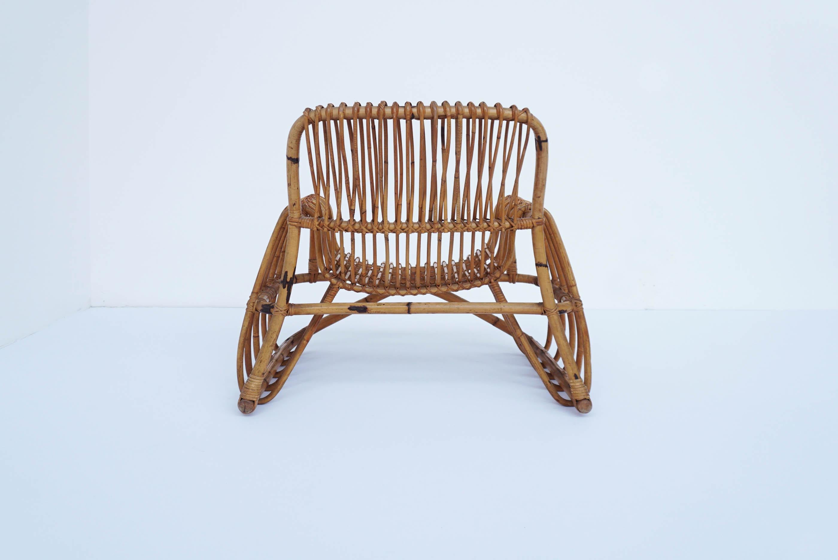 European Italian Design Iconic Bamboo Armchair, Italy, 1950