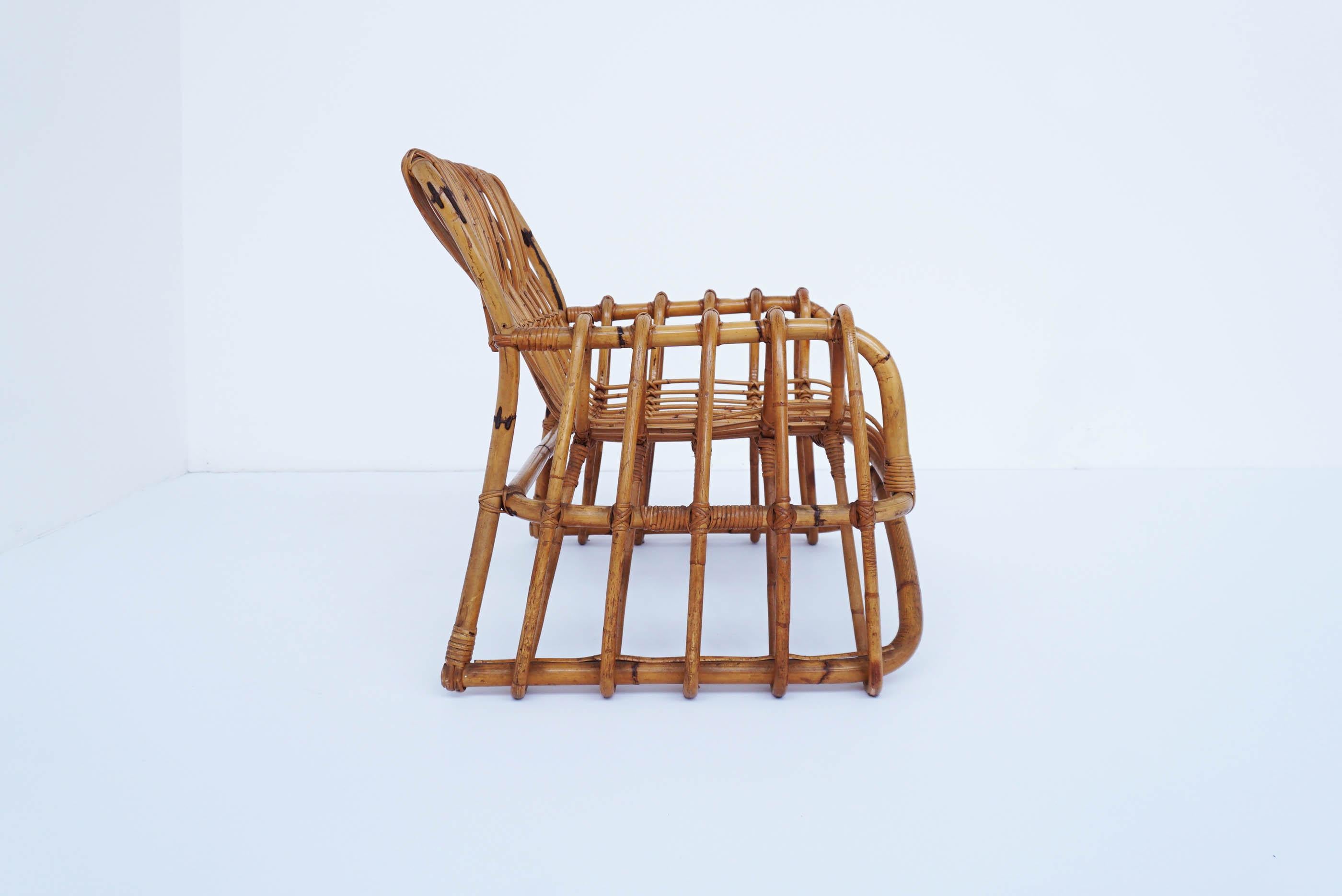 Mid-20th Century Italian Design Iconic Bamboo Armchair, Italy, 1950