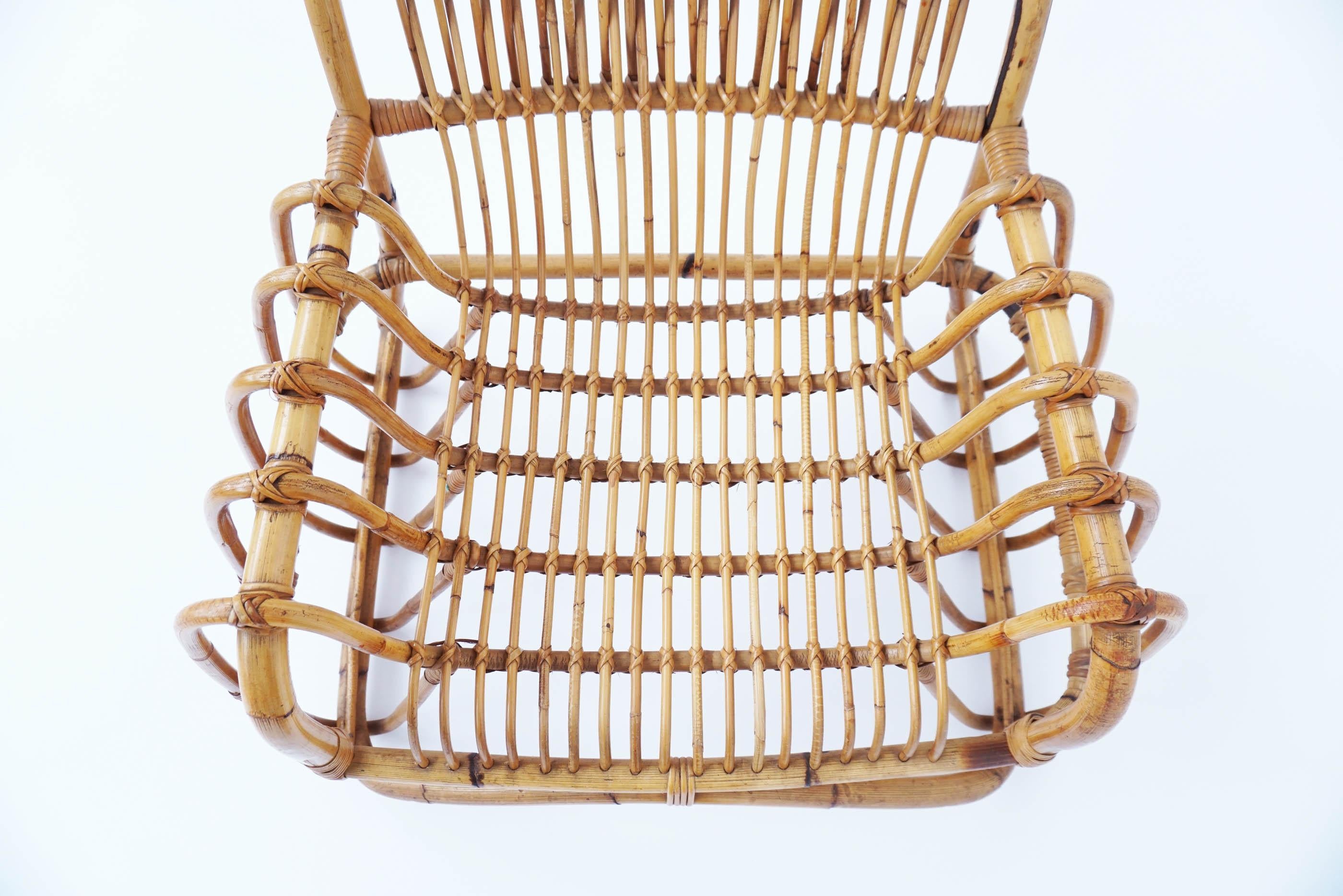 Italian Design Iconic Bamboo Armchair, Italy, 1950 1