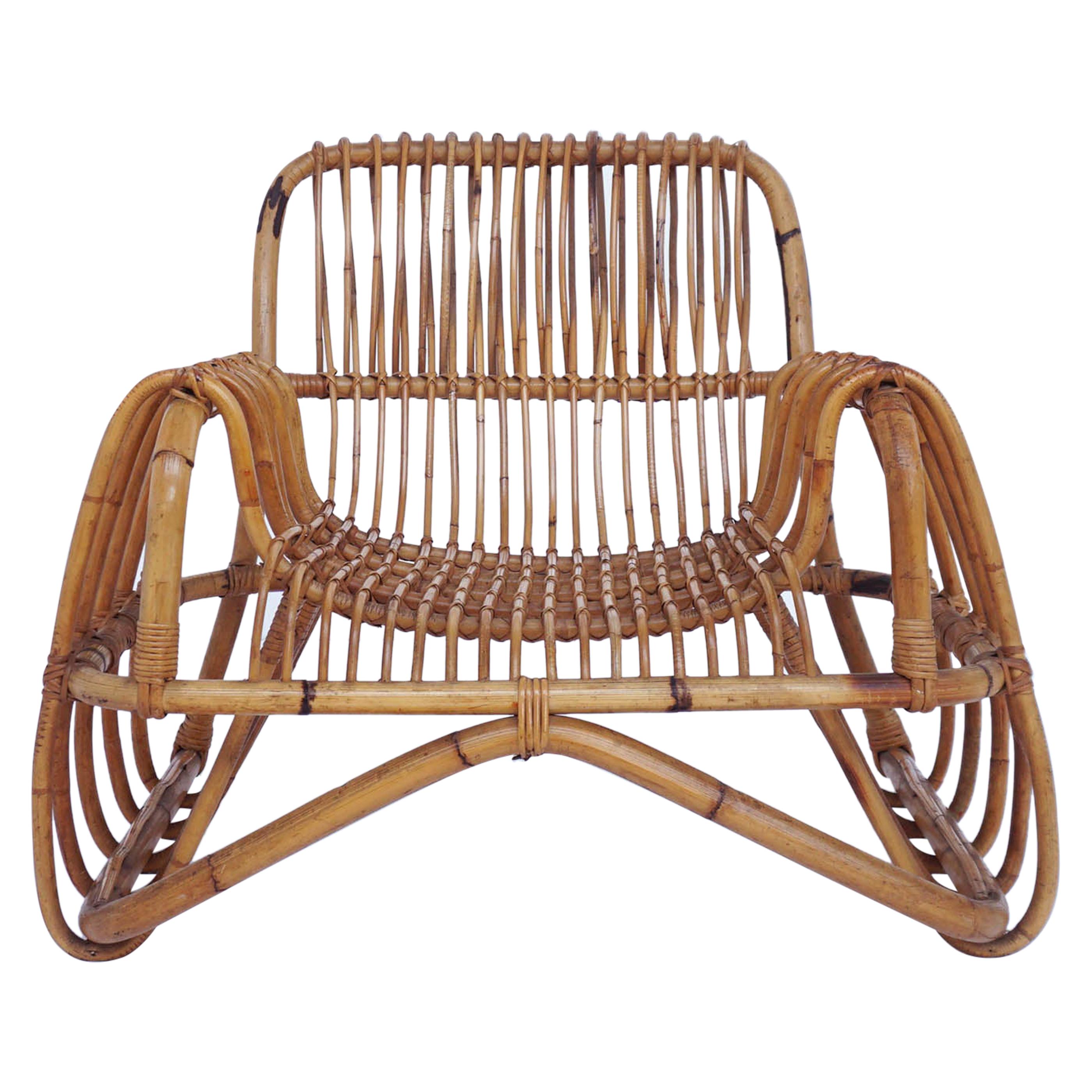 Italian Design Iconic Bamboo Armchair, Italy, 1950