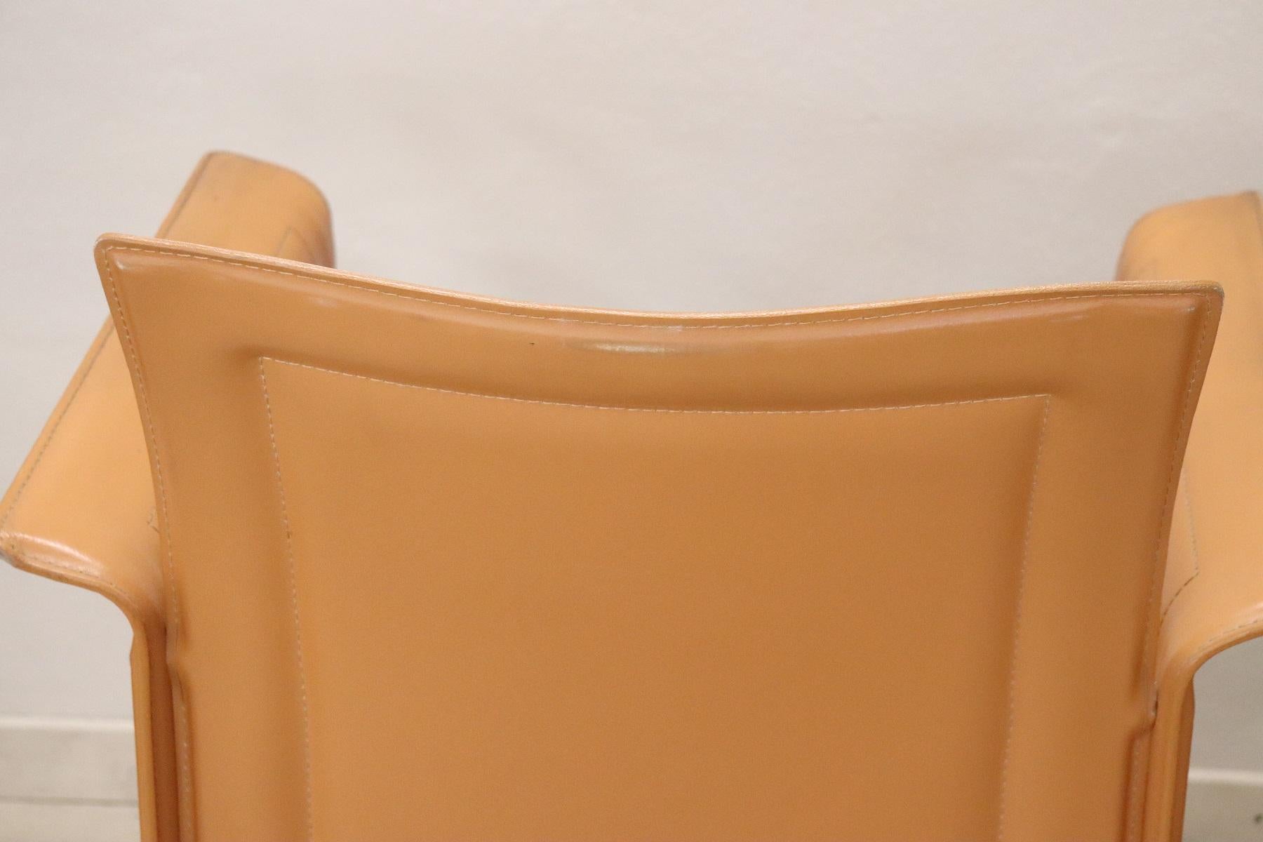 Italian Design Korium Leather Pair of Armchairs by Tito Agnoli for Matteo Grassi 7