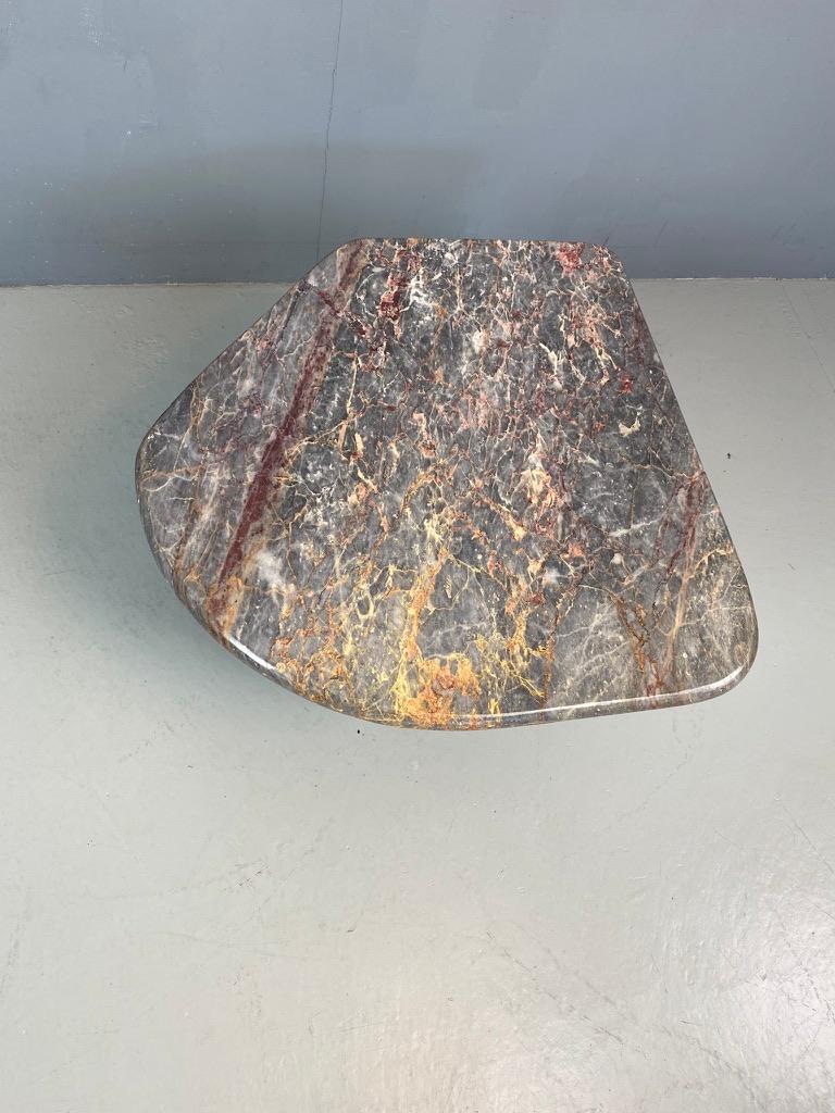 Late 20th Century Italian design marble side table or small coffee table organic shaped -1970-